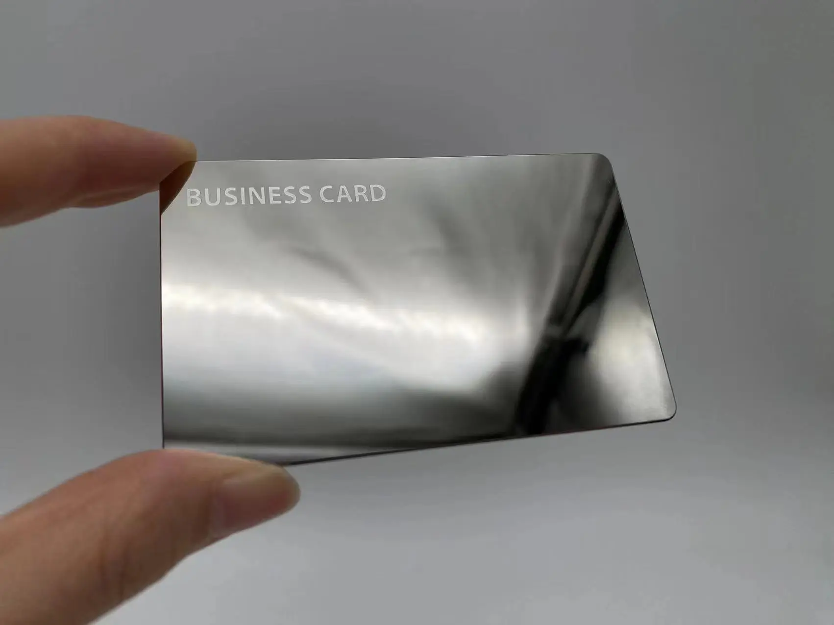 NFC визитка из металла Silver mirror