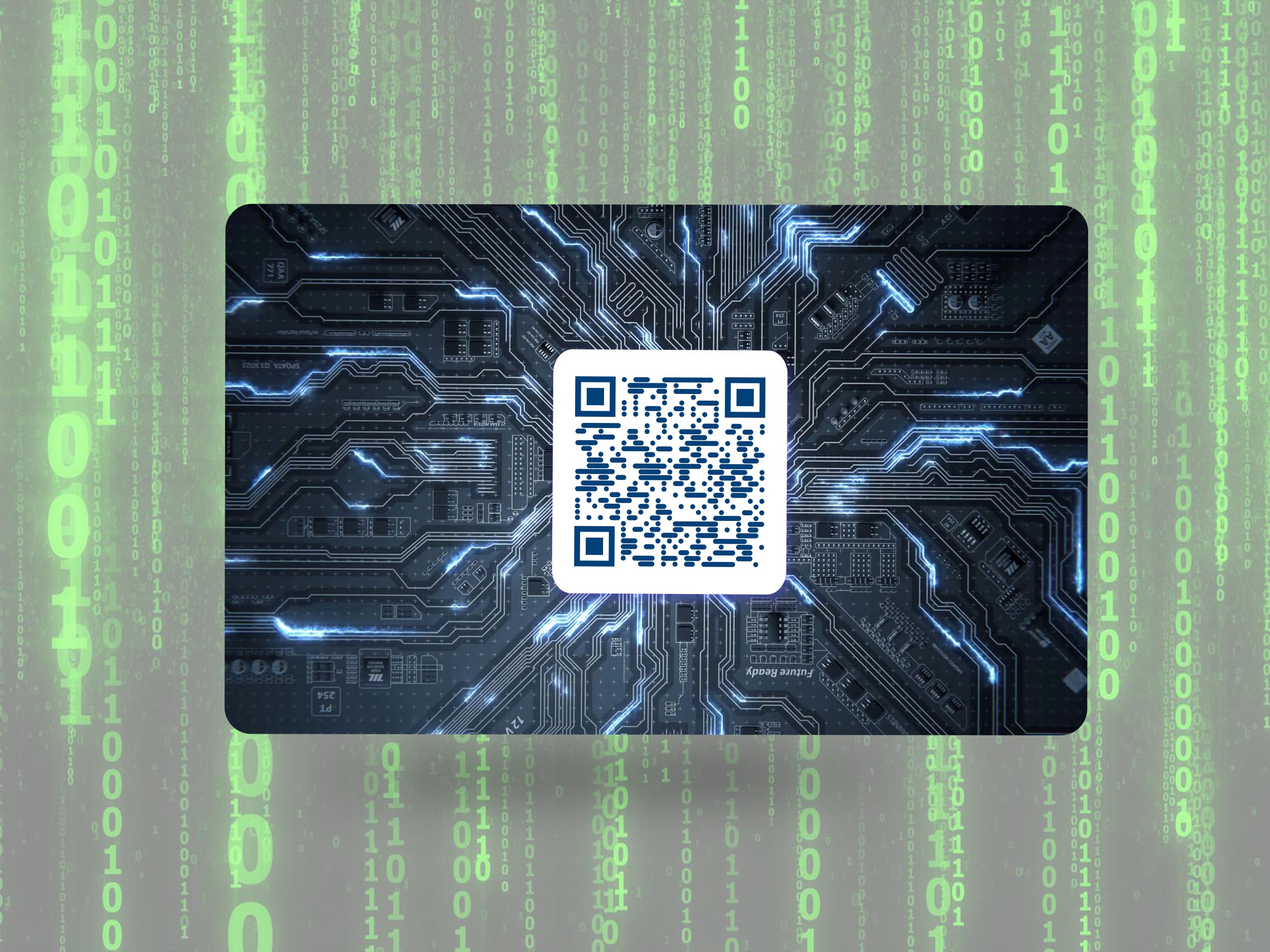 NFC-визитка из пластика (CPU) с QR кодом