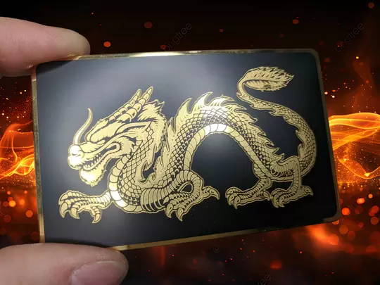 Золотая NFC-визитка из металла (Gold Dragon)