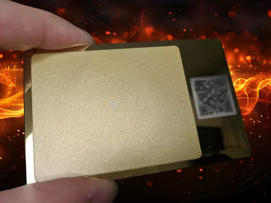 Золотая NFC-визитка с QR кодом из металла (Gold Dragon)